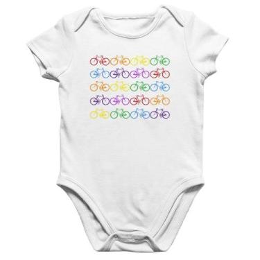 Imagem de Body Bebê Algodão Bicicletas Coloridas - Foca na Moda, Branco, P