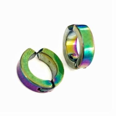 Imagem de Brincos Argola Pressão Aço Inox Furta Cor Feminino Masculino - ALRA SE