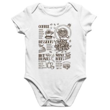 Imagem de Body Bebê Algodão Coffee House Vintage - Foca na Moda, Branco, GG