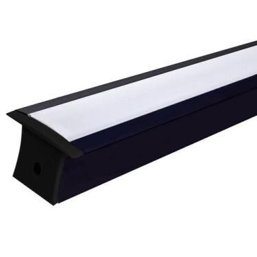 Imagem de Perfil Embutir 2m Alumínio 36mm + Fita 120 LED/M + Fonte - I9LED, Pret