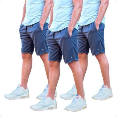 Imagem de KIT 3 Bermudas Treino Dry Fit Shorts Esporte Academia 102 - KS, Cinza,