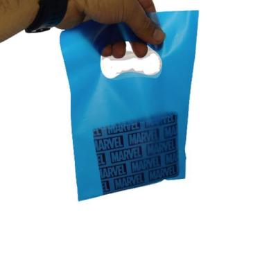 Imagem de 25 Sacolas Plásticas 20x30 -1º linha alta densidade  Boca triste -  tr