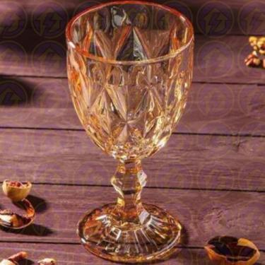 Imagem de 6UNI Taça Copo de Vidro Diamond Ambar Metalizada 330ML - Class Home, A