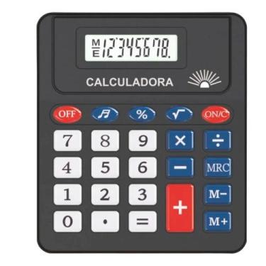 Imagem de Calculadora Eletrônica De Mesa Para Escritório Estudo Escola Com 8 Díg