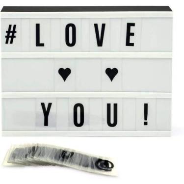 Imagem de Luminária Letreiro Mesa Led (5 Leds) Com 60 Letras 15 X 10,5cm Preto /