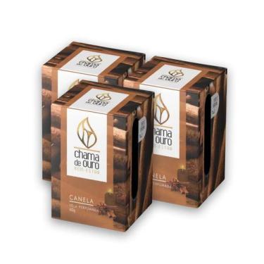 Imagem de Kit 3 Velas Canela Aromáticas Perfumada Vela Decorativa 60g - Chama de