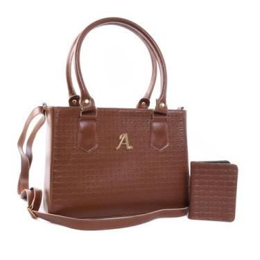 Imagem de Kit Bolsa Feminina De Ombro Transversal Alça Ajustável + Carteira - A 
