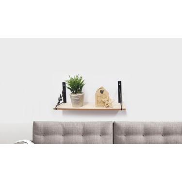 Imagem de Prateleira decorativa detalhe em folhas c/ suportes invertido - Multiv