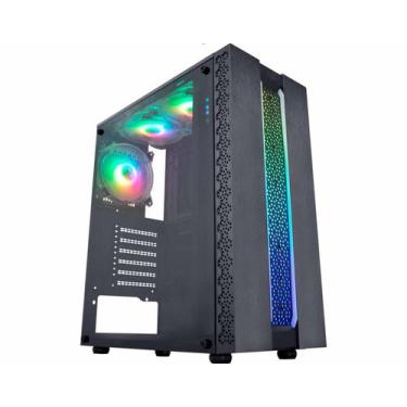 Imagem de Gabinete Gamer K-mex Kratos CG-42TP Fita RGB Frontal S/ Fan