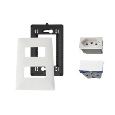 Imagem de Kit Conjunto 4x2 Tomada 20A Interruptor Bipolar Pial Plus+ - Legrand