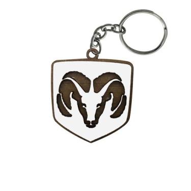 Imagem de Chaveiro 3d Marca Dodge com Argola 4cm Mdf Madeira Decorada - ATACADÃO