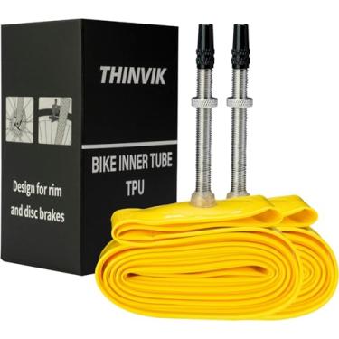 Imagem de Thinvik Câmara de Ar de Tpu com Durabilidade Aprimorada para Pneu de Mountain Bike 29'' X 1,9-2,5 Câmara de Bicicleta 45 Mm de Comprimento da Válvula Presta - 2 Peças (Um Par)