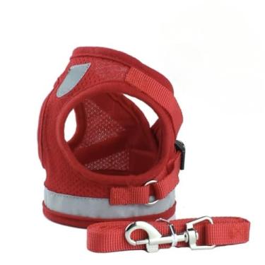 Imagem de Peitoral Com Guia para Caes E Gatos Colete Regulavel Super Confortavel para Cachorro(vermelho,P(30-34cm-1.5-3kg))