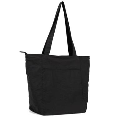 Imagem de Lily queen Bolsa de ombro feminina leve com zíper e bolsos para trabalho preta, Preto, Medium