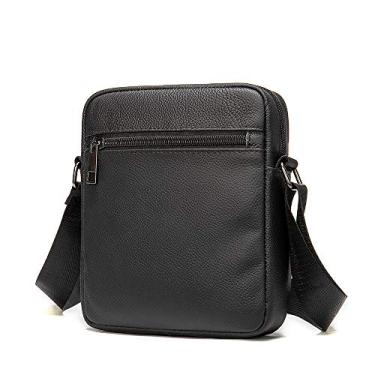 Imagem de Bolsa tiracolo para celular masculina, bolsa tiracolo de couro, bolsa tiracolo casual, carteira, Preto