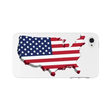 Imagem de Cellet Capa Proguard com bandeira dos EUA para Apple iPhone 4/4S - Branca