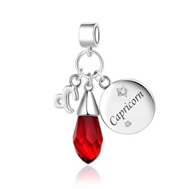 Imagem de MiiFort Pingentes brilhantes do signo do zodíaco para pulseiras Pandora Charms Moments, One Size, Cobre, Sem Pedra Preciosa