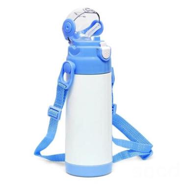 Imagem de Garrafa Térmica  em Aço Inox com Parede Dupla Infantil 350ML TAMPA AZU