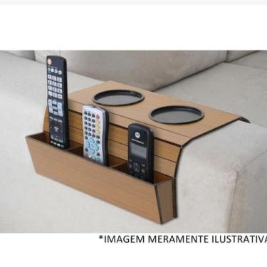 Imagem de Porta Copos e Controle Madeira Flexível Braço Sofá - Melhores Ofertas.