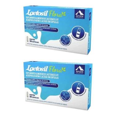 Imagem de Kit 2 Lactosil Flora Enzima Lactase 10.000 Fcc 30 Cp  Apsen