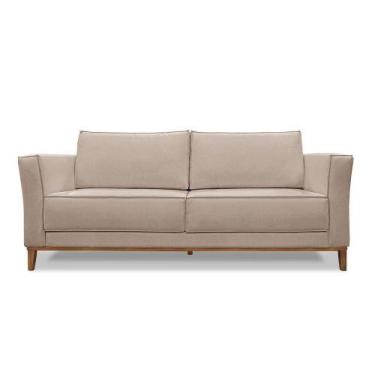 Imagem de Sofá 3 Lugares Base De Madeira Grace 210 Cm Linho S04 - D'rossi Cor Ar
