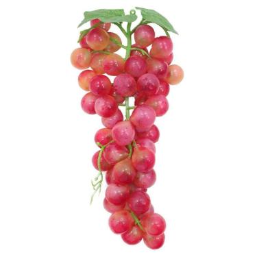 Imagem de Cacho De Uva Avermelhada Fruta Artificial De Silicone 34cm