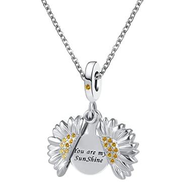Imagem de GMXLin You are my Sunshine Colar de girassol para mulheres, filha, esposa, irmã, mãe, aniversário, Aço inoxidável, Cobre