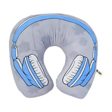 Imagem de Travesseiro Confortável para Viagem Pescoço Almofada Infantil Fone Fem