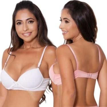Imagem de Kit 2 Sutiã Com Bojo Plus Size Feminino Básico Lingerie Liso Confortáv