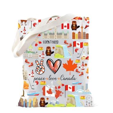 Imagem de TSOTMO Bolsa Canadá Merch Peace Lovers Canada para Canadá Patriótico Canadense Orgulho Canadense para amantes de folhas de bordo do Canadá, Bolsa Peace Canada