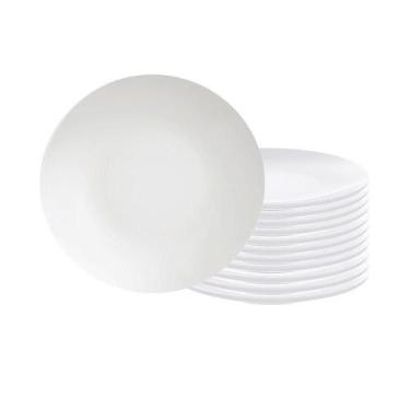 Imagem de Conjunto de Pratos Sobremesa Leonora 12 Peças em Porcelana Branca 19 c