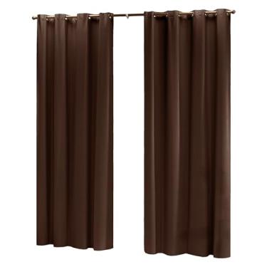 Imagem de Cortina Blackout PVC (Plástico) Decorativa Corta Luz 100% 2,80M x 3,00M de Porta Janela com Ilhós (TABACO)