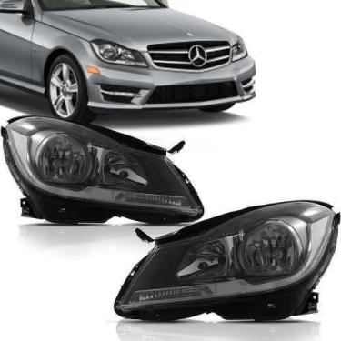 Imagem de Farol Mercedes Classe C 2012 13 2014 Sem Xenon Mascara Negra - Tyc, Es