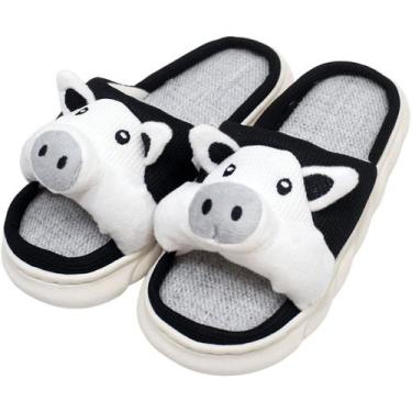 Imagem de Pantufas Sapatos Chinelo De Inverno Porquinho Pelúcia Macio - Genérico