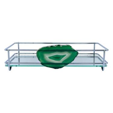 Imagem de Bandeja hara fence ágata cromada 10x20 cm, Verde