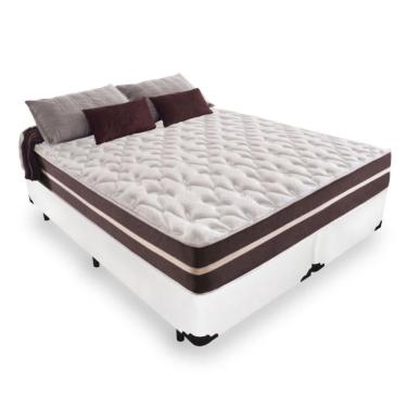 Imagem de Cama Box Super King + Colchão De Molas - Anjos - Classic Superlastic - 193x203x61cm Branco