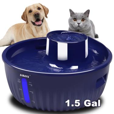 Imagem de Fonte de água sibays Dog 6L para cães grandes com 195 onças/1,5 galão
