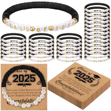 Imagem de Landical 50 Set Class of 2025 Bracelets Graduation Gifts Prom Gifts Class of 2025 Congrats Grad Graduation Senior Night Gifts 50 Graduation Cards for Friendship College Gifts