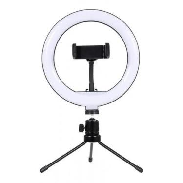 Imagem de Suporte Ring Light com Luz e Tripé para Câmeras e Celulares - NAVY+PRO