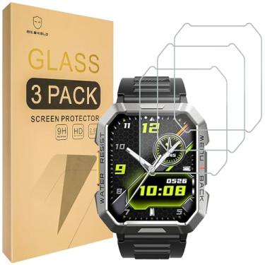 Imagem de Mr.Shield Protetor de tela compatível com Blackview W60 5.1 cm, relógio inteligente militar IOWODO W60 [vidro temperado] [pacote com 3] [vidro japonês com dureza 9H]