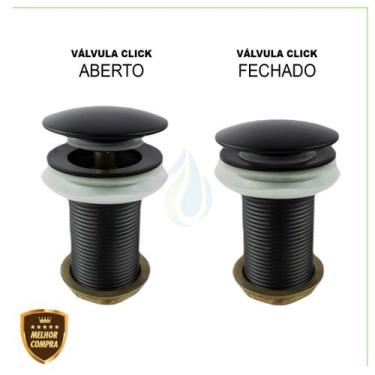 Imagem de Valvula Ralo Click Up Inteligente Em Metal Inox Para Banheiro Pia Cuba