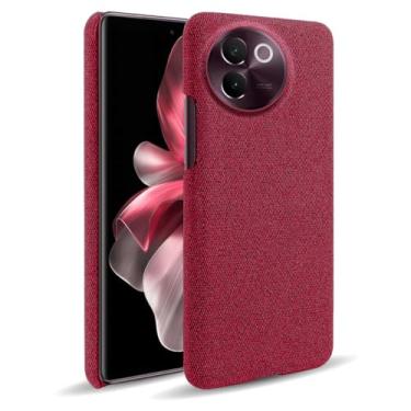 Imagem de Capa para vivo V30E 5G,Capa desenhada em lona,Case Protetora Ultrafina com Empunhadura Macia,Design em Tecido Antichoque e Antiarranhões-Red