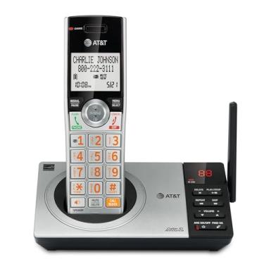 Imagem de AT&T Telefone sem fio expansível DECT 6.0 com sistema de atendimento, prata/preto com 1 aparelho (CL82107)