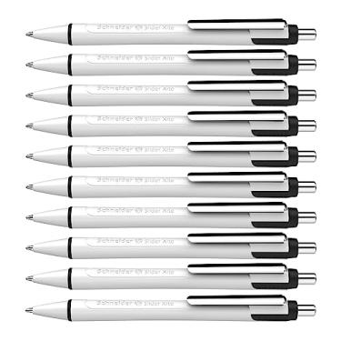 Imagem de Schneider Caneta esferográfica retrátil Slider Xite, barril branco com detalhes azuis, tinta preta, caixa com 10 (133201)