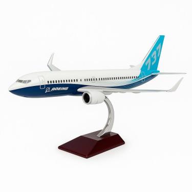 Imagem de Avião Miniatura Boeing 737 Colecionável de Resina Escala 1:200 Com Base Expositora