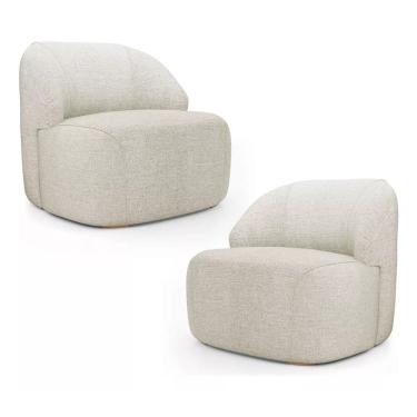 Imagem de Kit 2 Poltronas Organica Eloa Linho Bege - Londrilar