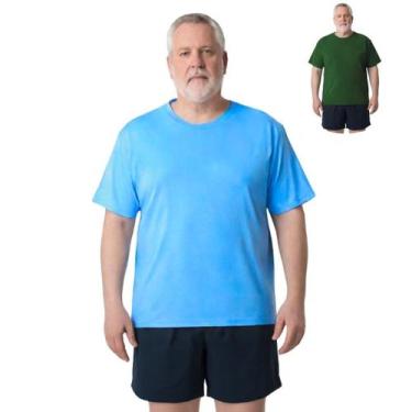 Imagem de Kit 2 Camisas Masculina Manga Curta Plus Size Malha Fria - Genérica, A