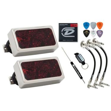 Imagem de Conjunto Humbucker Seymour Duncan Hot Rodded Matched SH-2n Jazz SH-4 JB Guitar Pickup Tonebird Bundle Perfeito para Blues, Rock, Country e Metal (Capa de Níquel/Tartaruga)