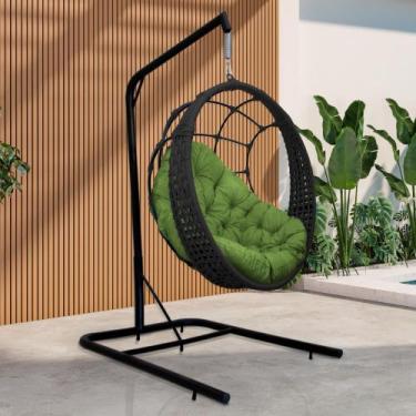 Imagem de Cadeira Balanço Ninho Suspenso em Corda Náutica Luxo com Suporte - Ace