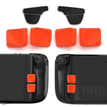 Imagem de PlayVital Ergonomic Grip Kit for Steam Deck – Silicone Back Button Enhancement Kit & Anti-Slip Trigger Grips – Orange (Compatible with LCD/OLED Models)